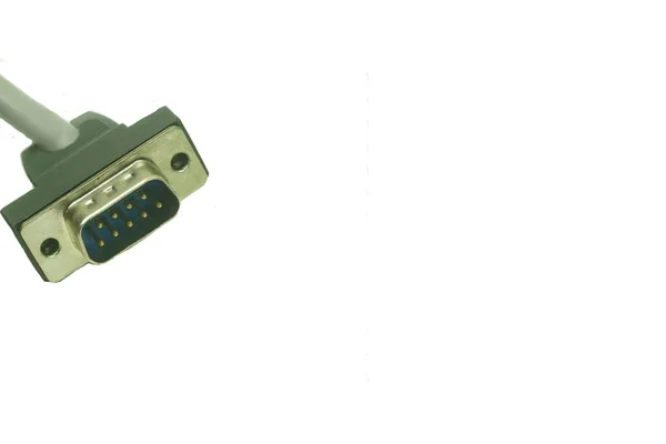 Een Zijaanzicht Van Pins Male Connector Stopcontact Apparatuur Witte Achtergronden — Stockfoto