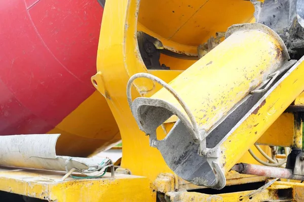 Back Veiw Cement Mixer Truck — Foto de Stock