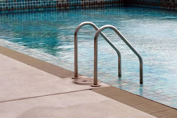 A swimming pool ladder in the resort.