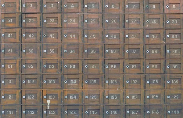 A lot of vintage wooden post box for lease in the post offices.