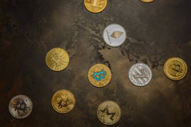 kripto para soyut arka plan üzerinde yalan