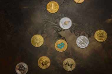 kripto para soyut arka plan üzerinde yalan