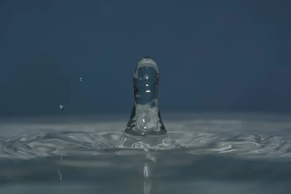 Gotas Água Limpa Azul — Fotografia de Stock