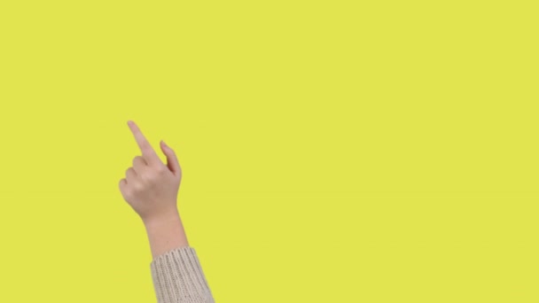Nő kéz változtatni a háttér színét — Stock videók