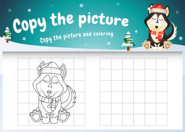 Fotoğrafçı çocuk oyununu ve boyama sayfasını şirin bir köpekle kopyala