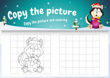 Fotoğrafçı çocuk oyununu ve boyama sayfasını şirin bir köpekle kopyala