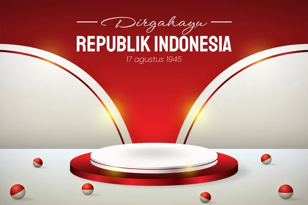 Exhibición Del Podio Rojo Blanco Para Día Independencia Indonesia Agosto Vectores de stock libres de derechos