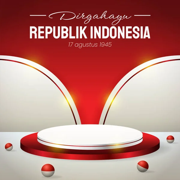 Exhibición Del Podio Rojo Blanco Para Día Independencia Indonesia Agosto Ilustraciones de stock libres de derechos