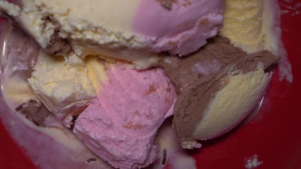 さまざまな味のアイスクリームナポリ — ストック動画