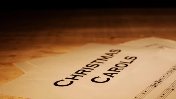 Christmas carols music sheet vintage style — Stock Video