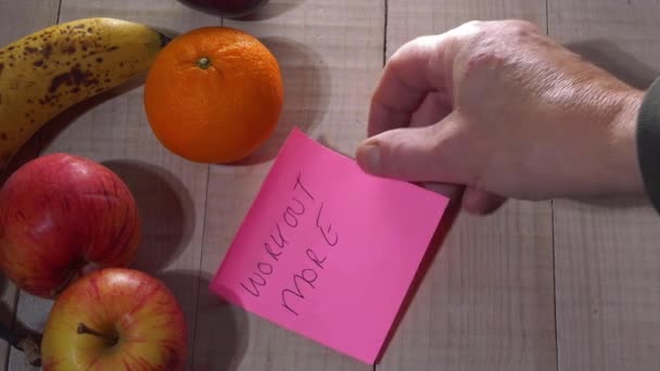 Notes collantes pour la motivation à manger sainement — Video