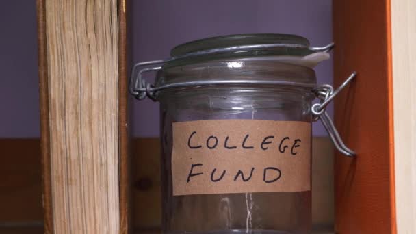 Saving and preparing for college education with cash fund — Stock Video
