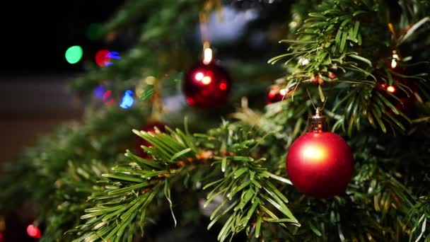 Christmas tree with bauble decorations — Video Stock