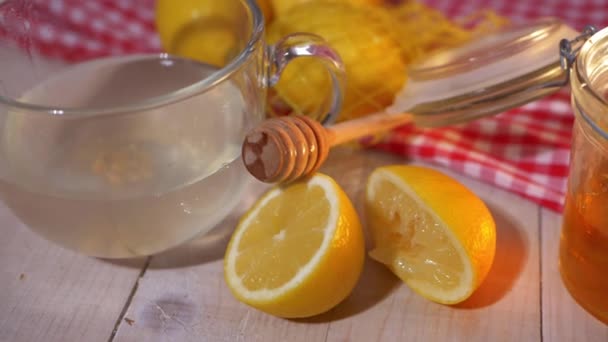 Ingredientes para bebida casera de limonada — Vídeos de Stock