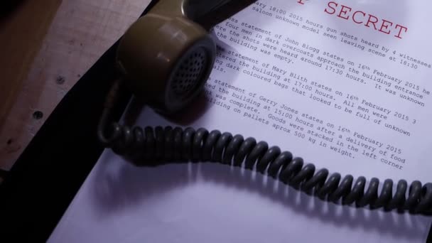 Dialing hotline with top secret information — Vídeo de Stock