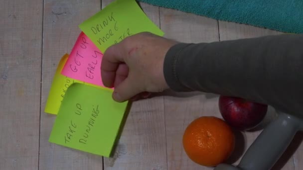 Notes collantes pour la motivation à obtenir en bonne santé — Video