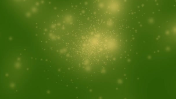 Explosion goldener Lichter vor grünem Hintergrund — Stockvideo
