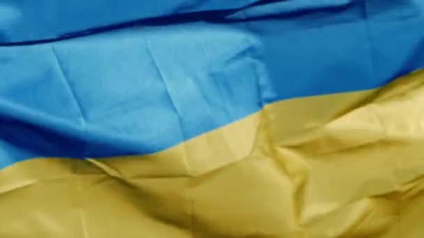 Die gelbe und blaue Flagge der Ukraine weht im Wind — Stockvideo