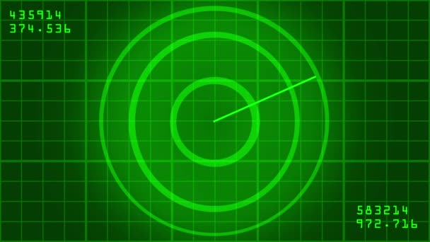 Radar signal circles path in rotation animation — Stock Video