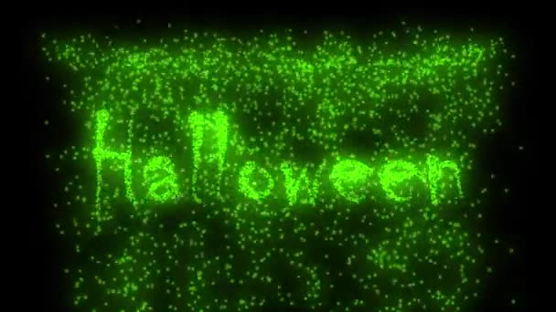 Halloween Gouden Lichtbollen tegen zwarte lucht animatie — Stockvideo