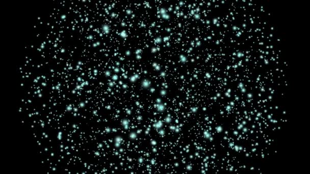 Світлові сфери проти абстрактної анімації чорного неба — стокове відео