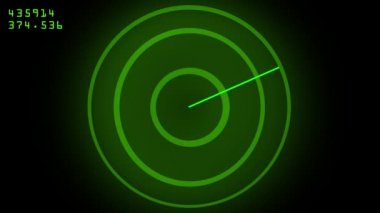 Radar sinyali rotasyon animasyonunda daireler çizer