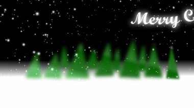 Kış mevsiminde Noel ağaçları arka plan animasyonu