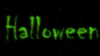 Cadılar Bayramı Altın Işık küreleri kara gökyüzü animasyonuna karşı 