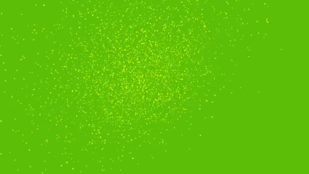 Kleine lichtpuntjes tegen groene achtergrond animatie — Stockvideo