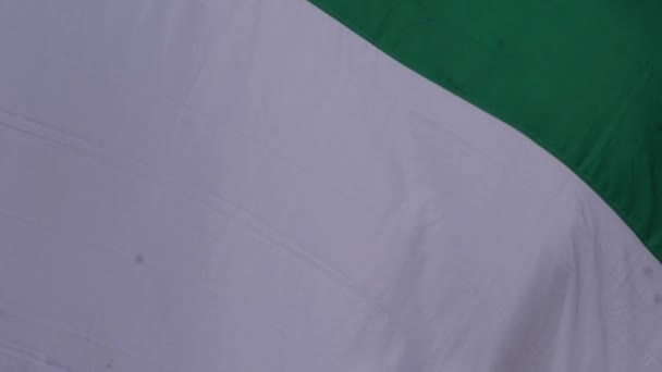 Bandiera irlandese arancione bandiera verde e bianca soffia nel vento — Video Stock