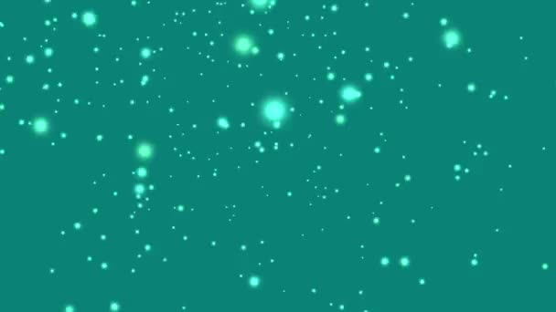 Esferas de luz verde contra animação de fundo verde — Vídeo de Stock