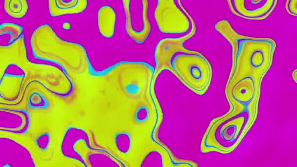 Groovy psychedelische gele en roze kleurrijke animatie — Stockvideo