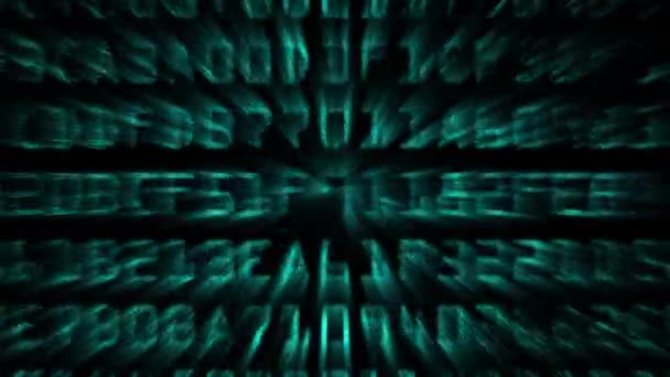 Matrix hexadecimal data flowing in cyberspace animation — Vídeo de Stock