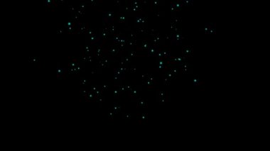 Siyah gökyüzüne karşı hareket eden ışık küreleri soyut animasyon 