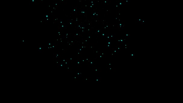 Light spheres moving against black sky abstract animation — Stok video
