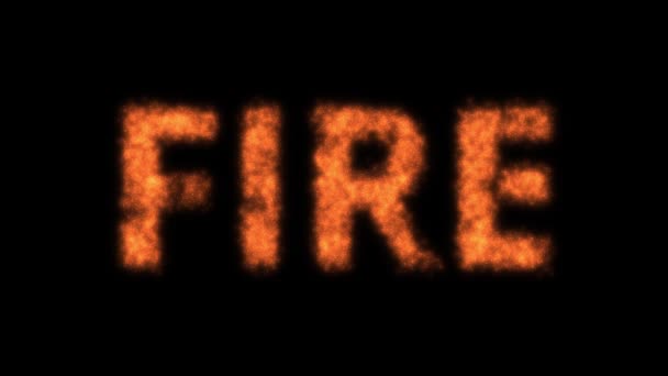 Fuego Animado Con Fuego Efecto Llama Sobre Fondo Negro — Vídeos de Stock