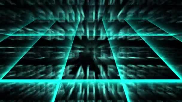 Матричні Шістнадцяткові Дані Протікають Анімації Кіберпростору — стокове відео