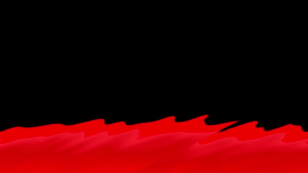 Red waves effect abstract animation on black background — Stock video