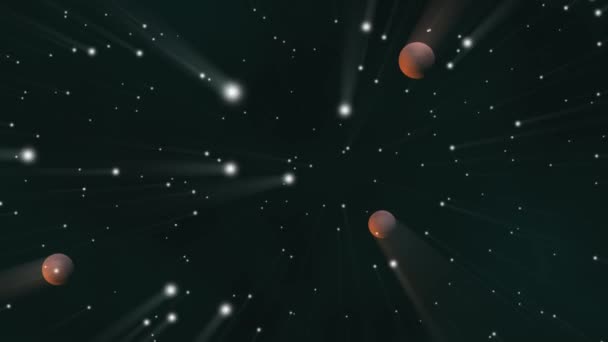 Planets in space with stars in orbit in distant galaxy animation — Stok video