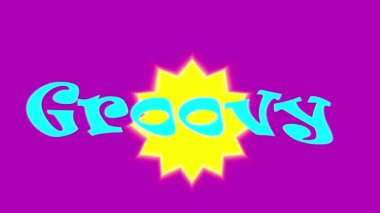 60 'ların modası hippi tarzı arka plan animasyonu 