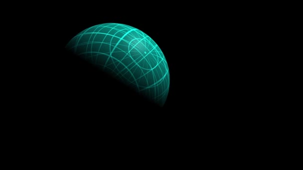 Сітка глобус плаває на темному тлі 3d анімації — стокове відео