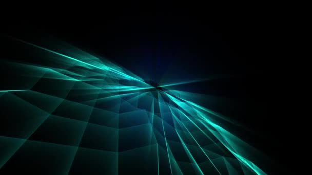 Futuristická mřížka hologram plave v prostoru animace — Stock video