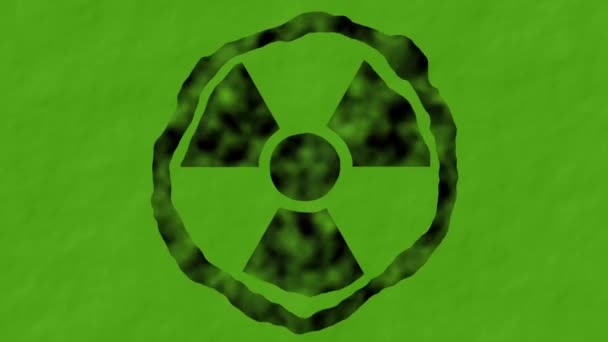 Peace symbol campaign for nuclear disarmament in green water effect animation — Stockvideo