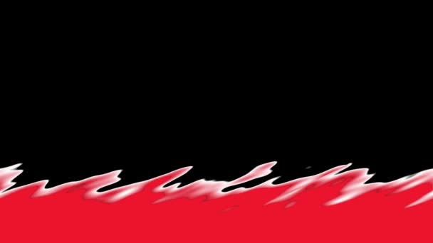 Efekt czerwonych fal abstrakcyjna animacja na czarnym tle — Wideo stockowe