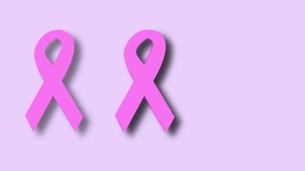 Breast cancer awareness pink ribbon animation — Stockvideo