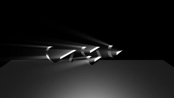 Black and white musical notes dance on the stage with lights animation — Stock videók