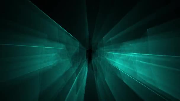 Futuristische Gitter Hologramm Lichteffekte Auf Schwarzem Hintergrund — Stockvideo