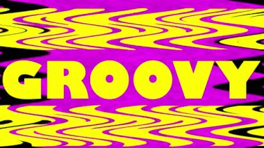 Harika, psikedelik, sarı ve pembe renkli animasyon. 