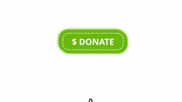 Charita darování online pozadí zelené a bílé — Stock video