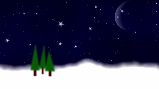 冬の雪の上のクリスマスツリーバックグラウンドアニメーション — ストック動画